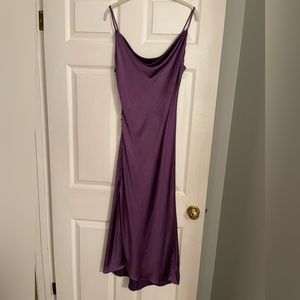 Purple midi dress satin